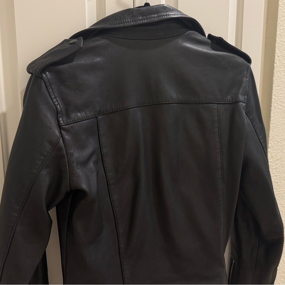 All Saints Balfern Leather Biker Jacket | AllSaints - Picture 7 of 14